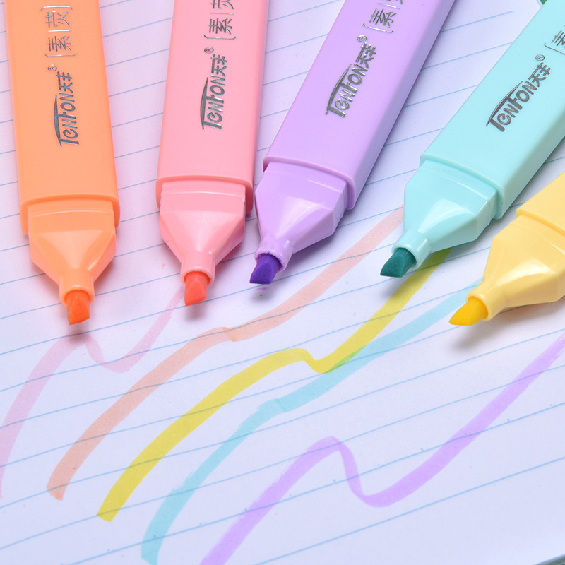 6 Pcs/set Flat Shape Pale Colo - Pastel Highlighter Set Double Ended recension och pris