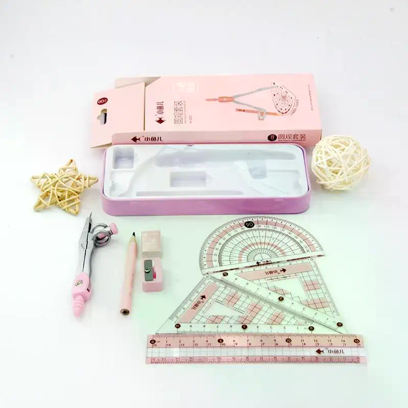 8Pcs/Set Geometry Math Drawing - Math Geometry Set With Compass recension och pris